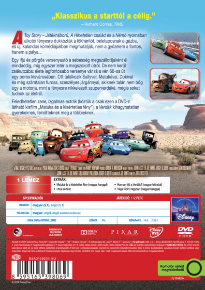 detail Auta - DVD (maďarský obal)