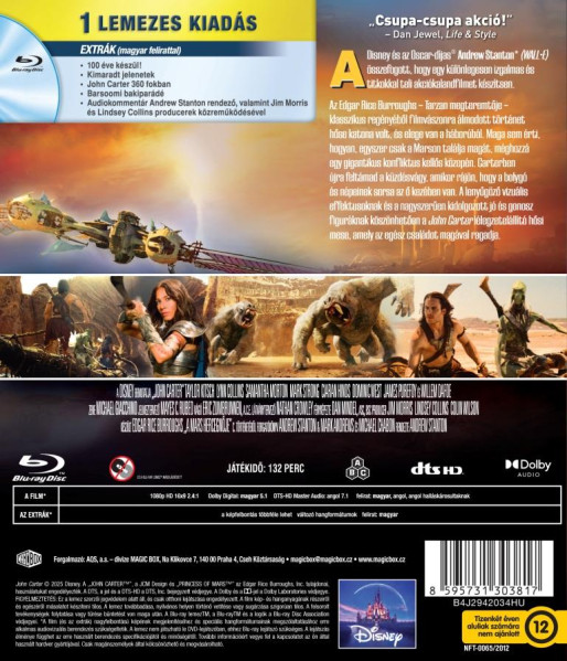 detail John Carter: Mezi dvěma světy - Blu-ray (maďarský obal)