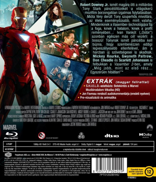 detail Iron Man 2 - Blu-ray (maďarský obal)