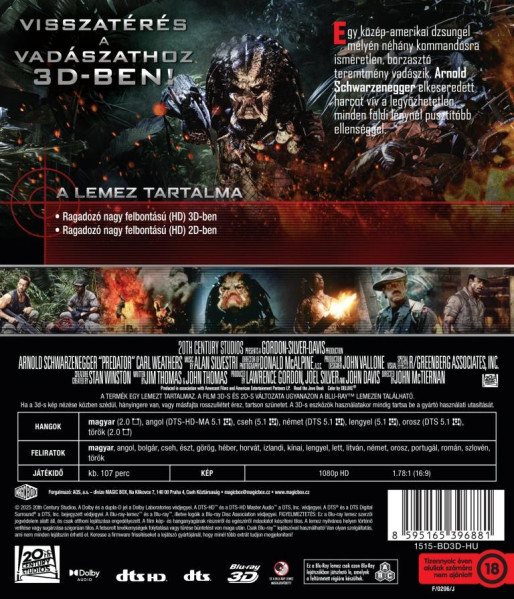 detail Predátor - Blu-ray 3D + 2D (maďarský obal)