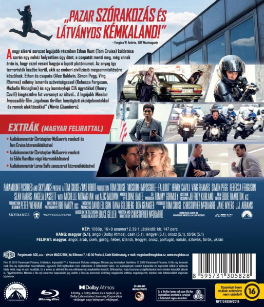detail Mission: Impossible 6 Fallout - Blu-ray (maďarský obal)