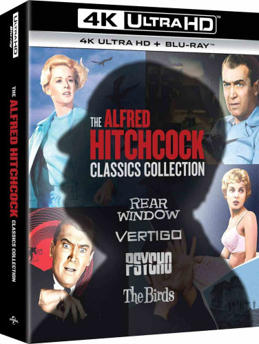 Alfred Hitchcock kolekce (Okno do dvora, Psycho, Vertigo, Ptáci) 4K UHD Blu-ray