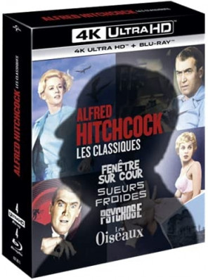 Alfred Hitchcock kolekce (Okno do dvora, Psycho, Vertigo, Ptáci) 4UHD Blu-ray